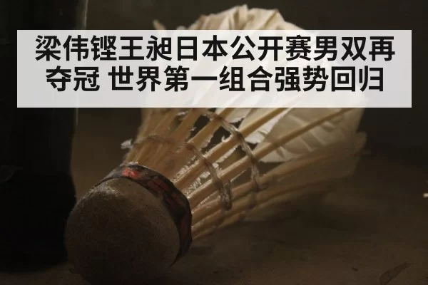 梁伟铿王昶日本公开赛男双再夺冠 世界第一组合强势回归
